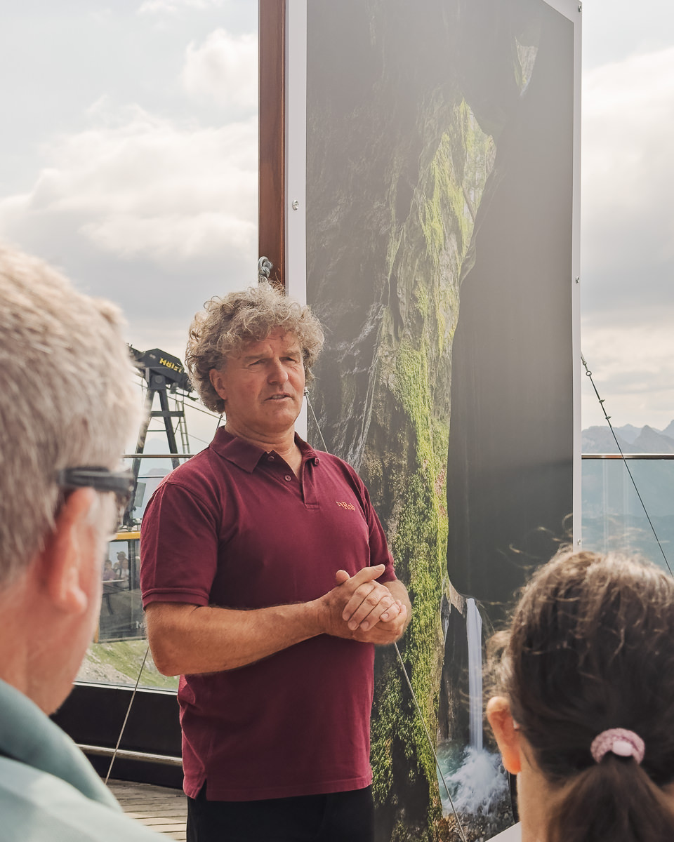 Eröffnung der Ausstellung "Wasser der Alpen" auf dem Nebelhorn durch Bernd Ritschel